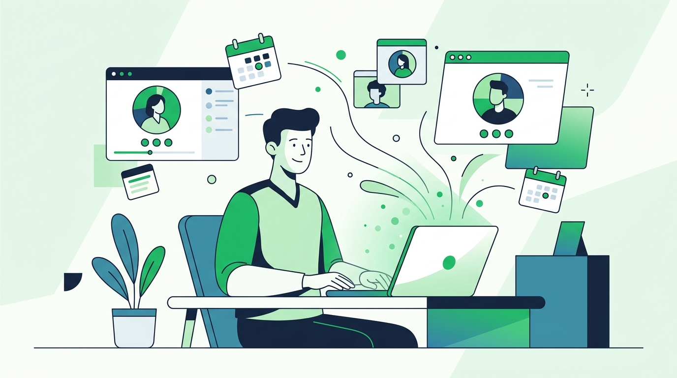 Meeting fatigue in remote work illustration